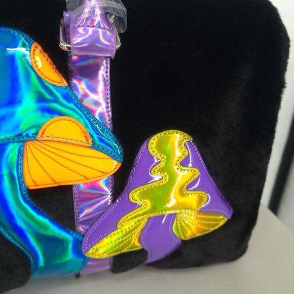 Dolls Kill Current Mood Lost in Wonderland Fuzzy Weekender Bag New - Picture 4 of 15